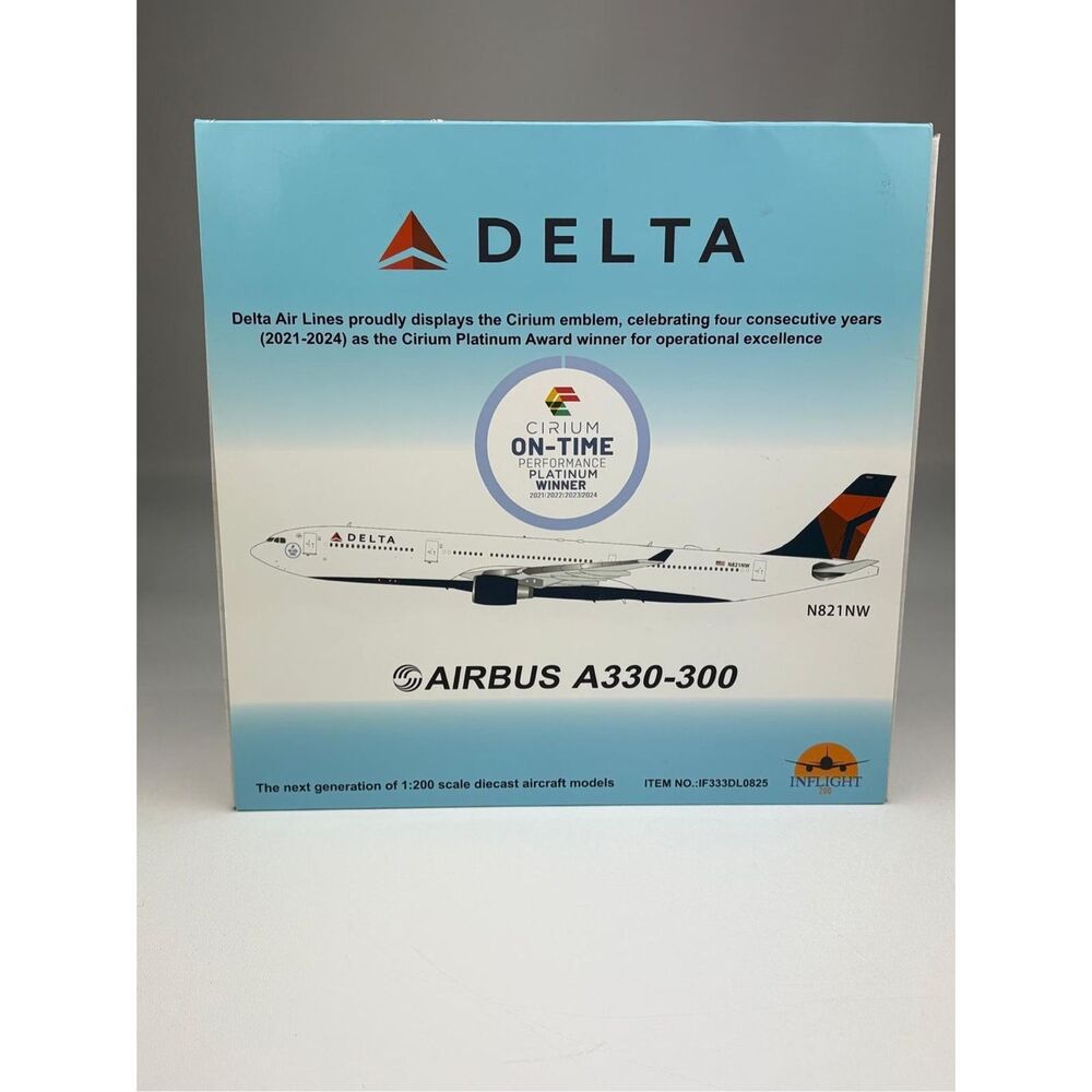 NEW Inflight Delta Airlines A330-300 Airbus N821NW Diecast 1/200 AV Jet Model